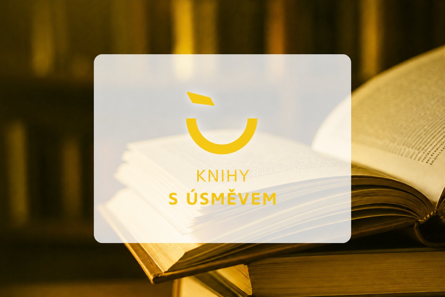 Modré grafické pozadí s překryvem loga a textem GRAFIKA S ÚSMĚVEM nad abstraktními návrhy.
